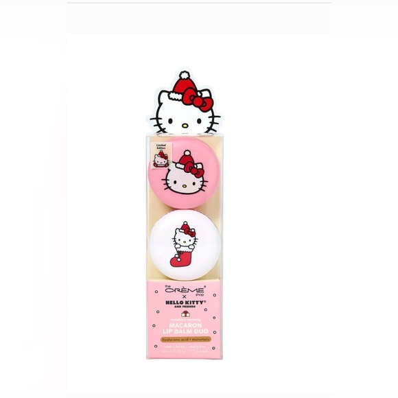 New Hello Kitty Macaron Lip Balm Duo Creme Shop Mixed Berry Icing on the Cake - Picture 16 of 16